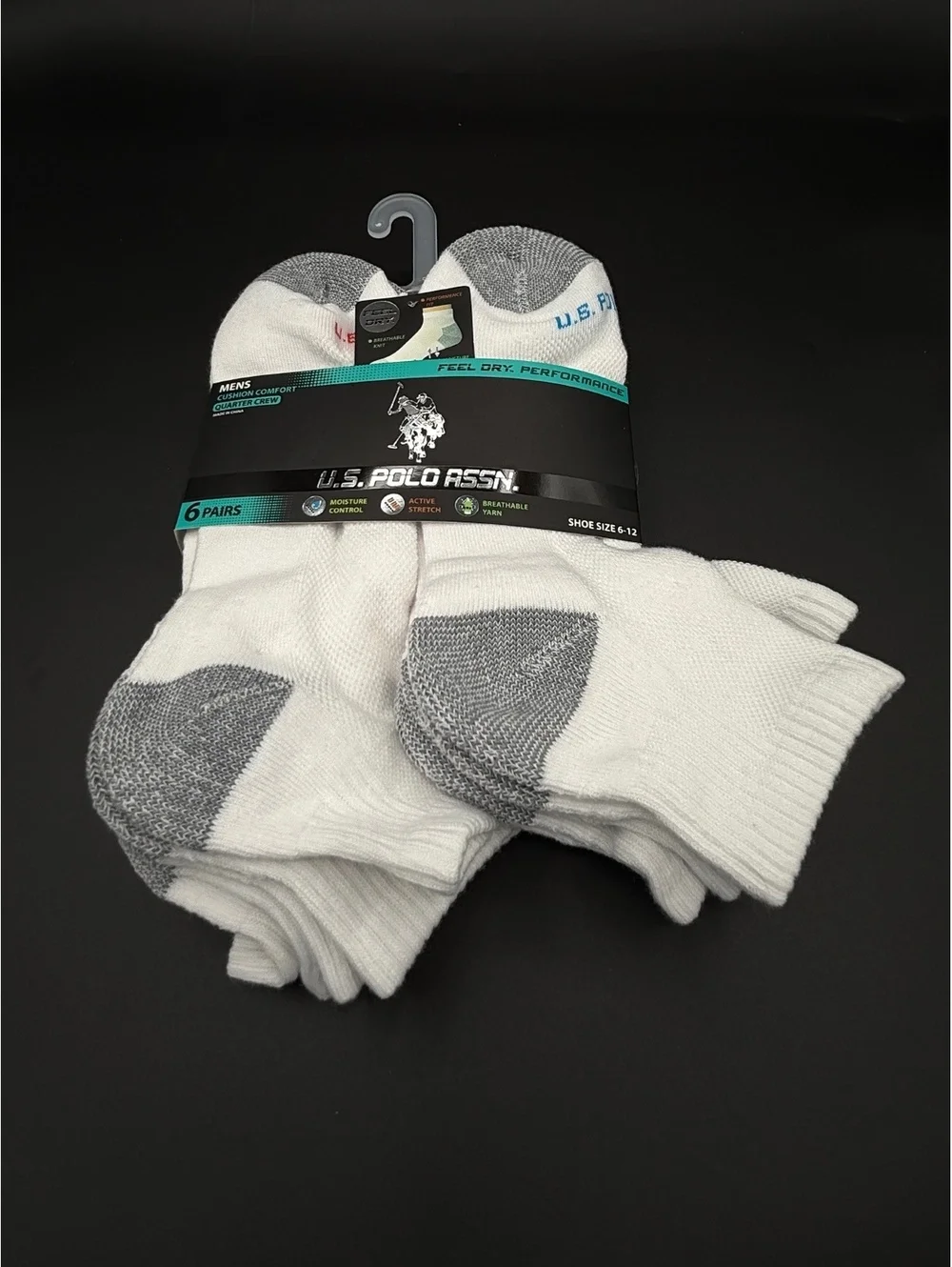 U.S. Polo Assn Men’s Quarter Crew Socks 24 Pairs New